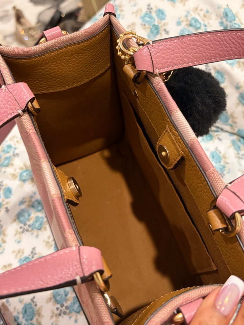Coach Dempsey Signature Jacquard Mini Satchel (Pink) - Picture 10 of 17